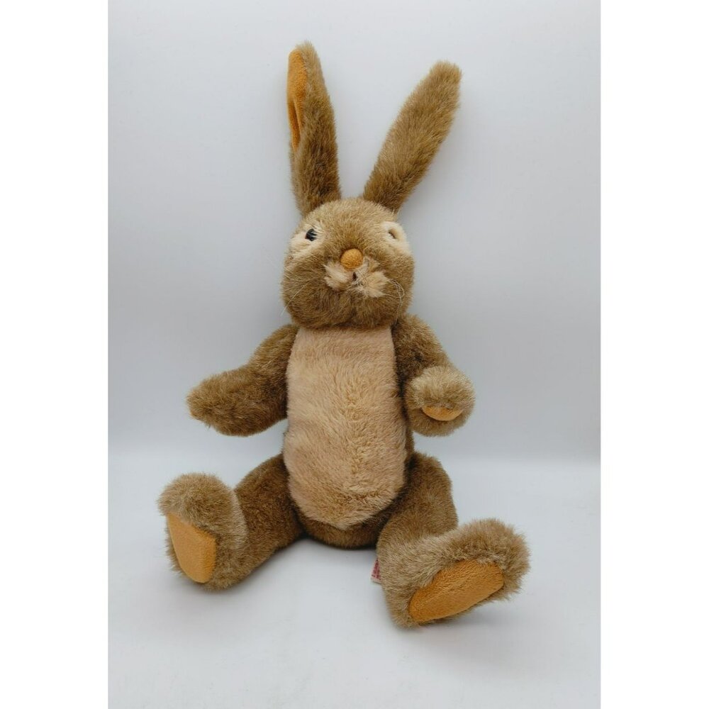 Vintage Brown Plush Rabbit 16", Jointed Arms & Legs, Dakin 1983 Korea, Easter